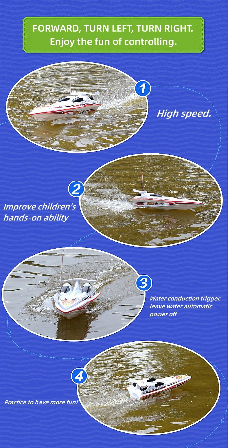 Blue Streak 2.4G Remote Control Speedboat Double Propeller